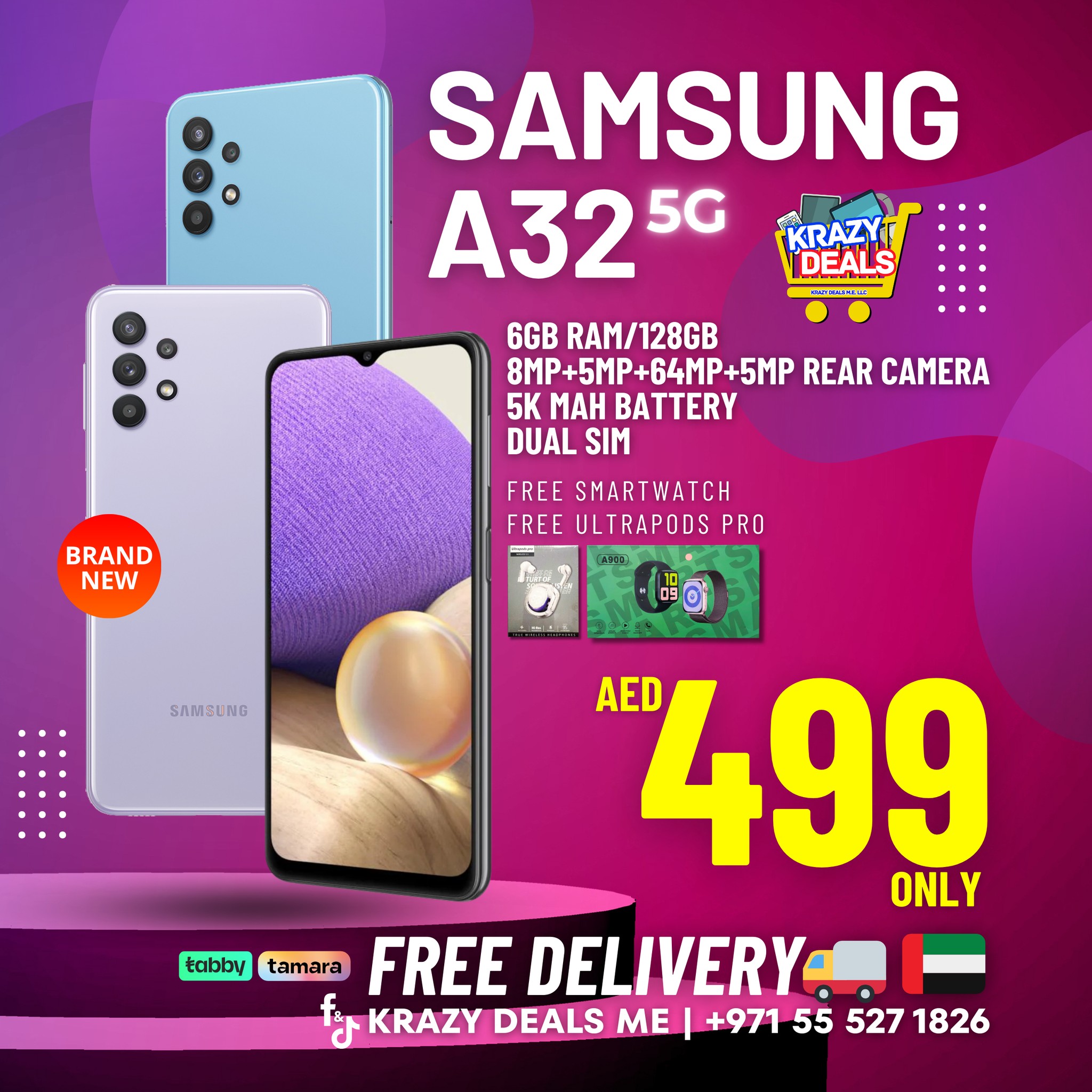 SAMSUNG A32 MOBILE PHONE + FREEBIES